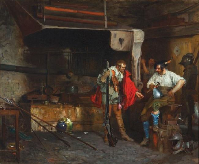Eduardo Zamacois Y Zabala A Visit To The Armor Shop Spain oil painting art